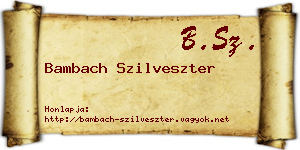 Bambach Szilveszter névjegykártya