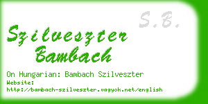 szilveszter bambach business card